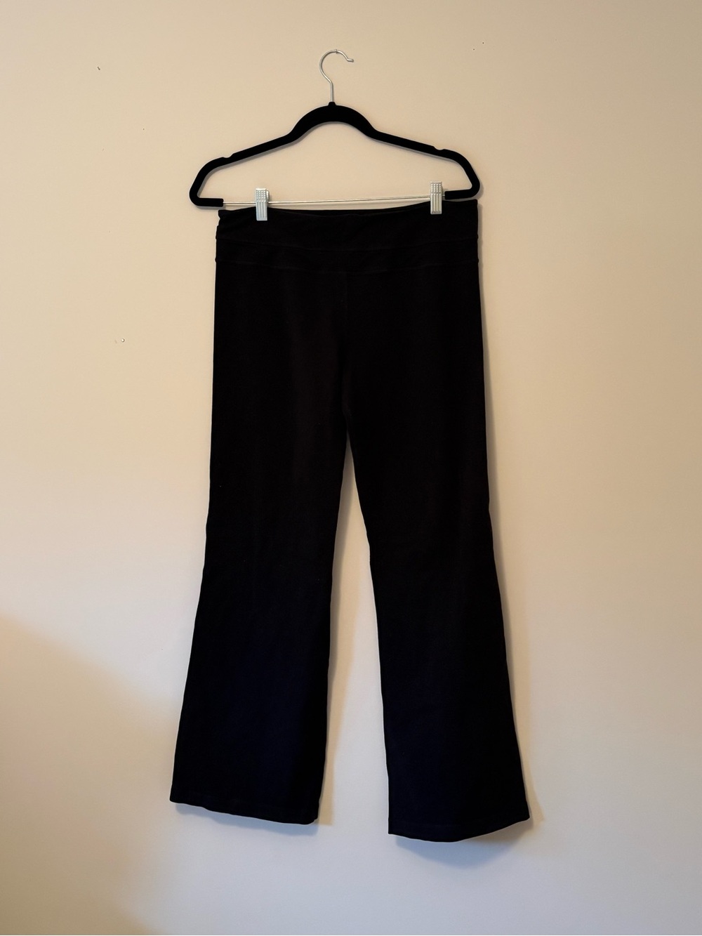 Lululemon Black Skinny Will Flared Yoga Pants Seam Detail Size 12